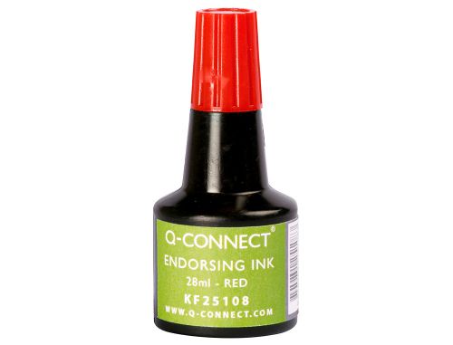 Tinta para almofada q-connect vermelho frasco de 28 ml , Q-connect , 52392 , 5705831251083